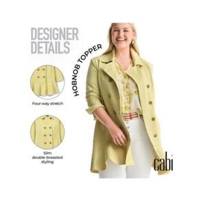 CABI Size Medium M Hobnob Topper NWOT Yellow Black Jacket
